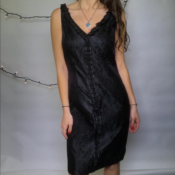 carmen marc valvo black dress Rulia Black Sequin Backless Mini Dress – Night Novas main image 1